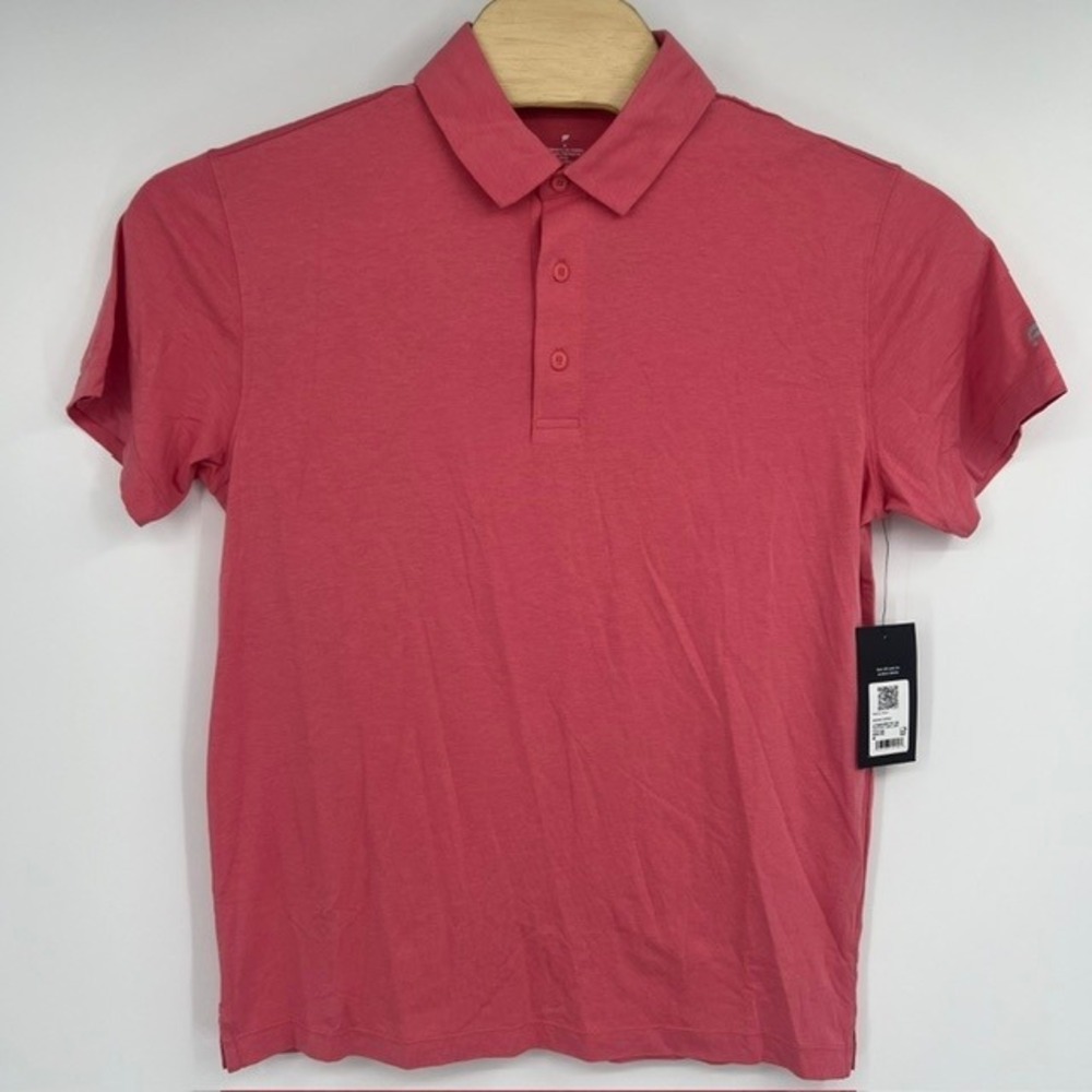 NWT Fabletics Mens The 24-7 Sedona Sunrise Pink Polo Shirt Size Medium